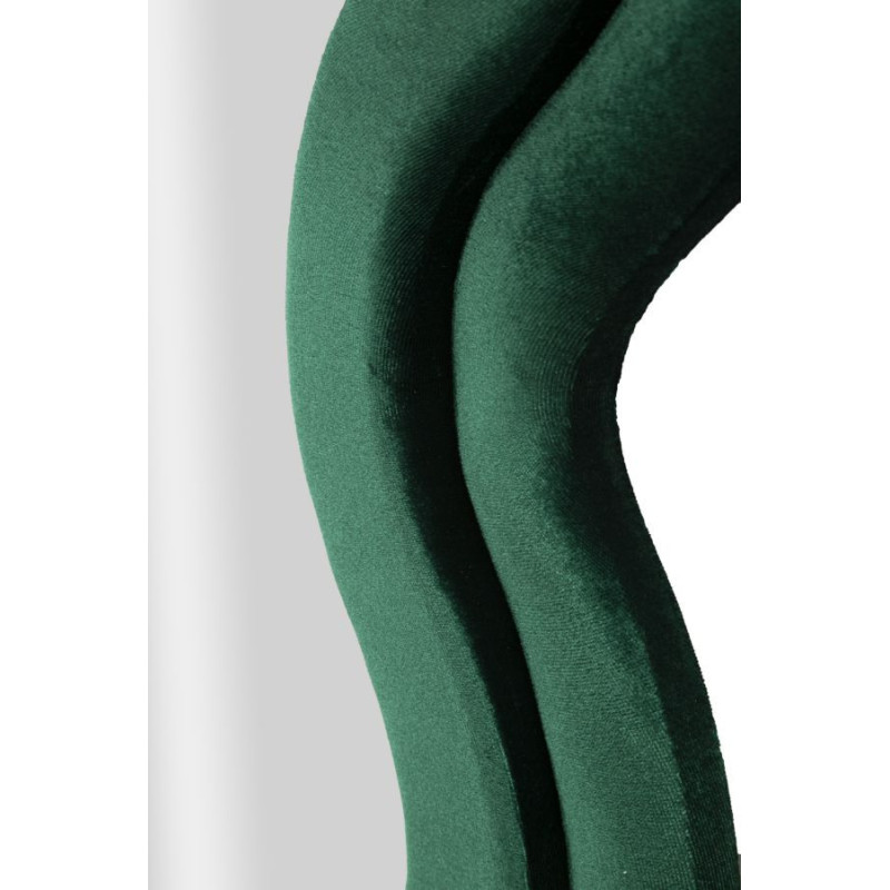 Grand Miroir mural original Irrégulier 58x160 en Velours Vert Monica 