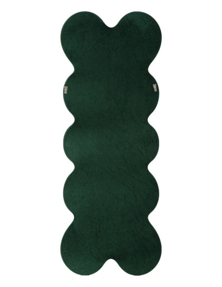 Grand Miroir mural original Irrégulier 58x160 en Velours Vert Monica 