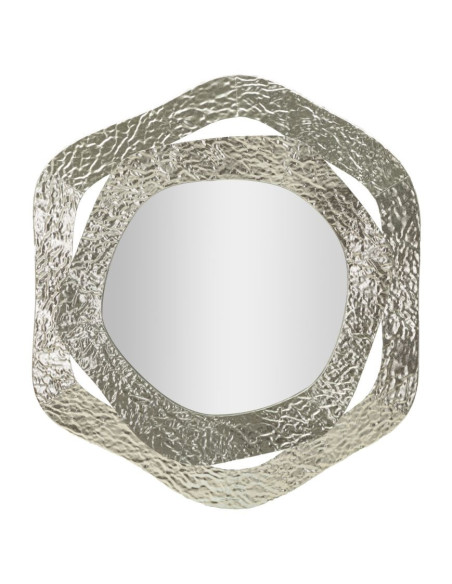 Miroir mural moderne Irrégulier 66x75 en Métal Argenté Aury 
