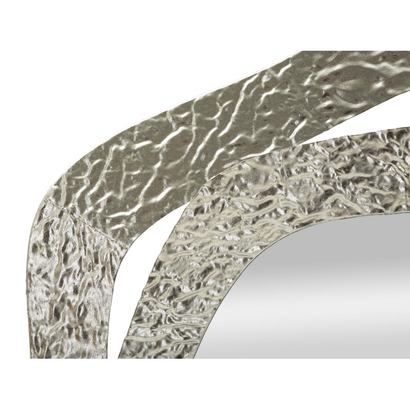 Miroir mural moderne Irrégulier 66x75 en Métal Argenté Aury 