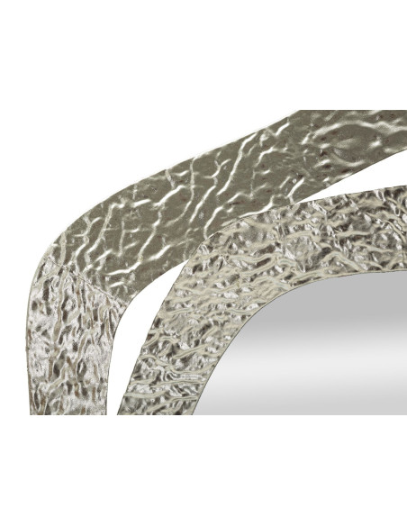 Miroir mural moderne Irrégulier 66x75 en Métal Argenté Aury 