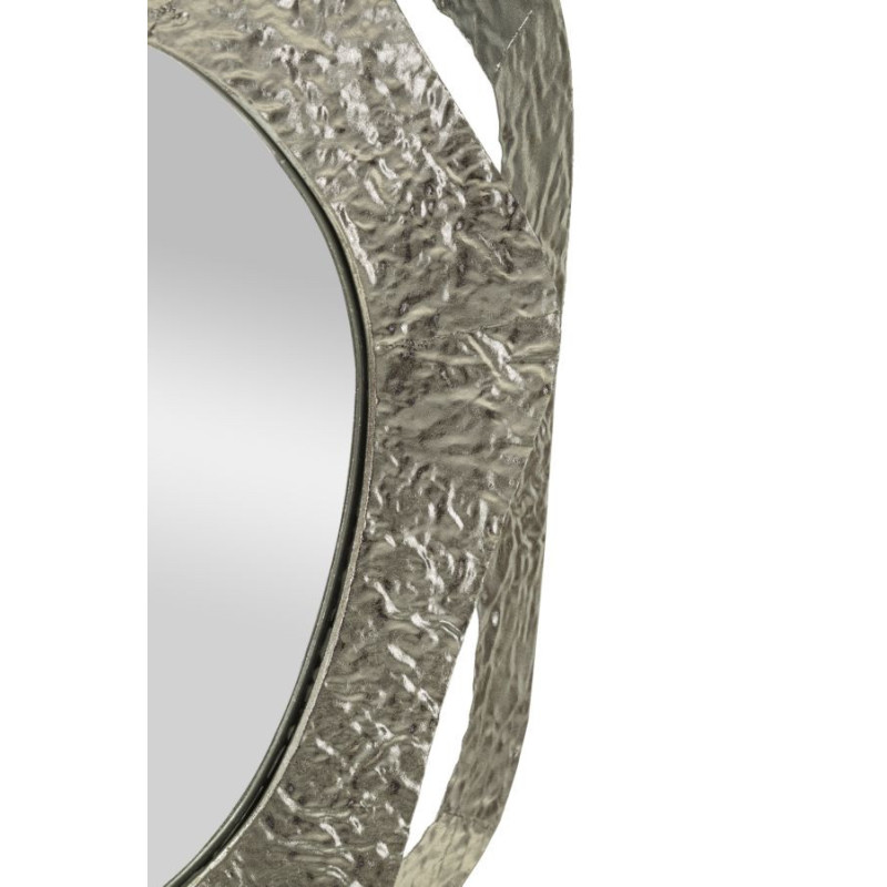 Miroir mural moderne Irrégulier 66x75 en Métal Argenté Aury 