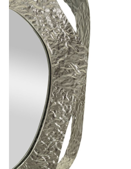 Miroir mural moderne Irrégulier 66x75 en Métal Argenté Aury 