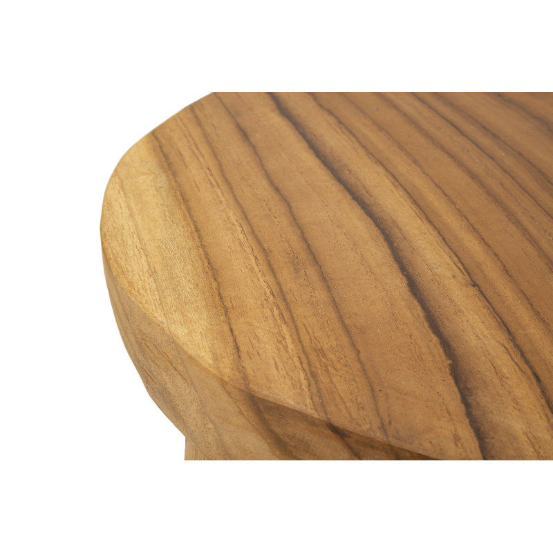 Tabouret artisanal ethnique Hauteur 55 cm en Bois de teck recyclé Marron Bulat - 5