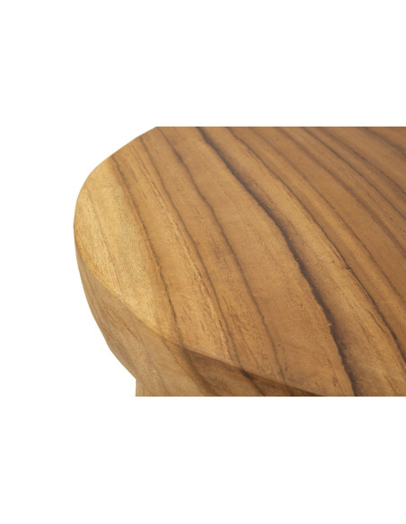 Tabouret artisanal ethnique Hauteur 55 cm en Bois de teck recyclé Marron Bulat - 5