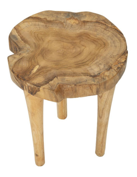 Tabouret artisanal ethnique Hauteur 45 cm en Bois de teck recyclé Marron Kursi 