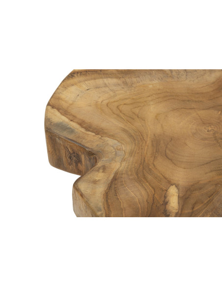 Tabouret artisanal ethnique Hauteur 45 cm en Bois de teck recyclé Marron Kursi 