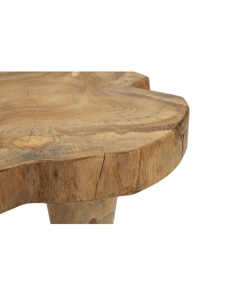 Tabouret artisanal ethnique Hauteur 45 cm en Bois de teck recyclé Marron Kursi 