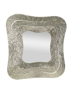 Miroir mural moderne Original 74x79 en Métal Argenté Aury 
