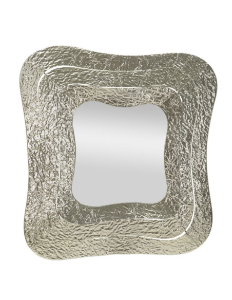 Miroir mural moderne Original 74x79 en Métal Argenté Aury 