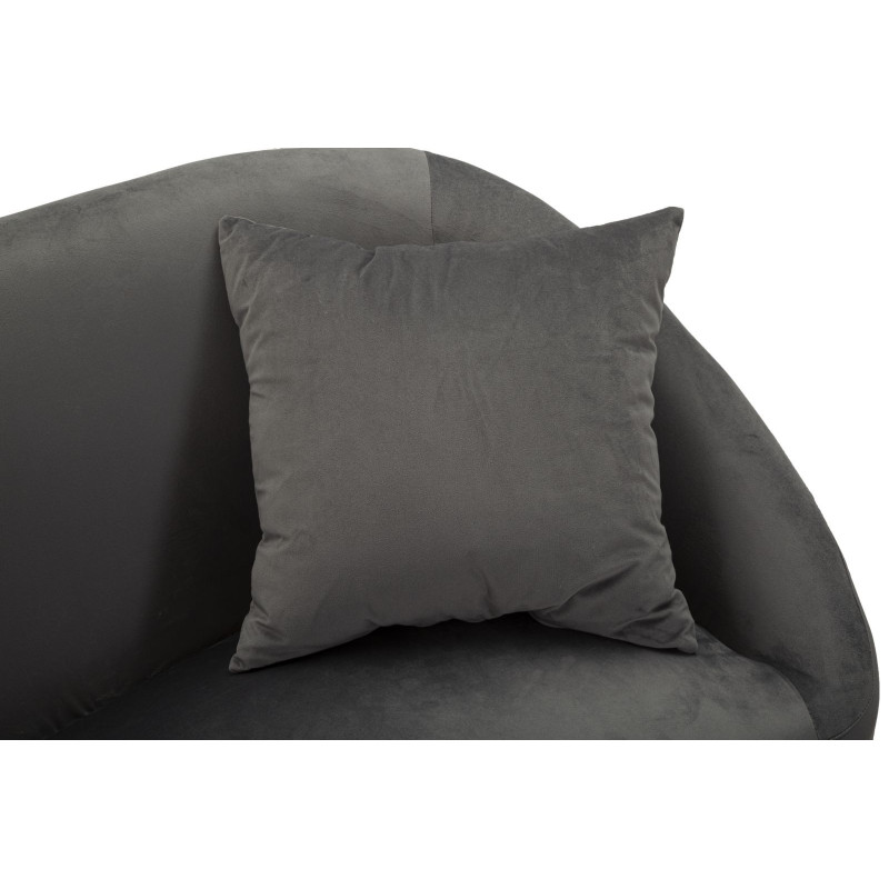 Canapé moderne chic Droit 2 places en Velours Gris Métal Argenté Bois Silvery 
