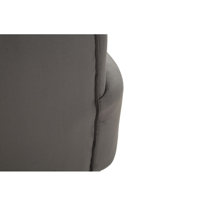 Fauteuil moderne chic en Velours Gris Métal Argenté Bois Silvery 