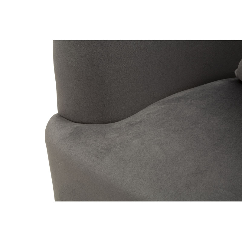 Fauteuil moderne chic en Velours Gris Métal Argenté Bois Silvery 