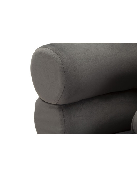 Fauteuil moderne original en Velours Gris Métal Argenté Bois Silvery Plus 