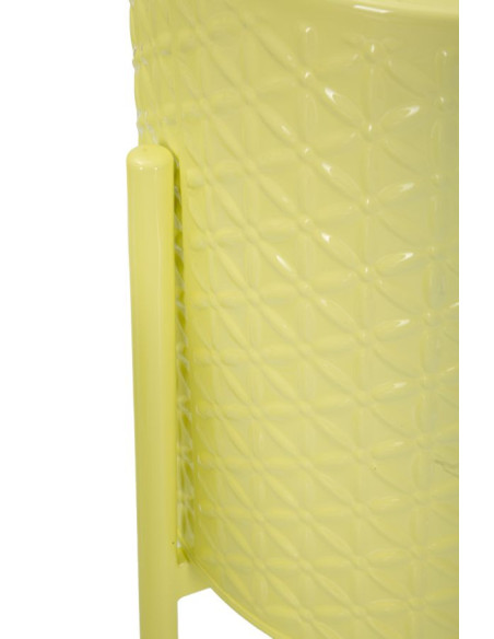 Cache pot sur pied moderne Rond en Métal Jaune Archy (Lot de 3) 