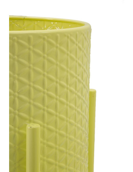 Cache pot sur pied moderne Rond en Métal Jaune Archy (Lot de 3) 