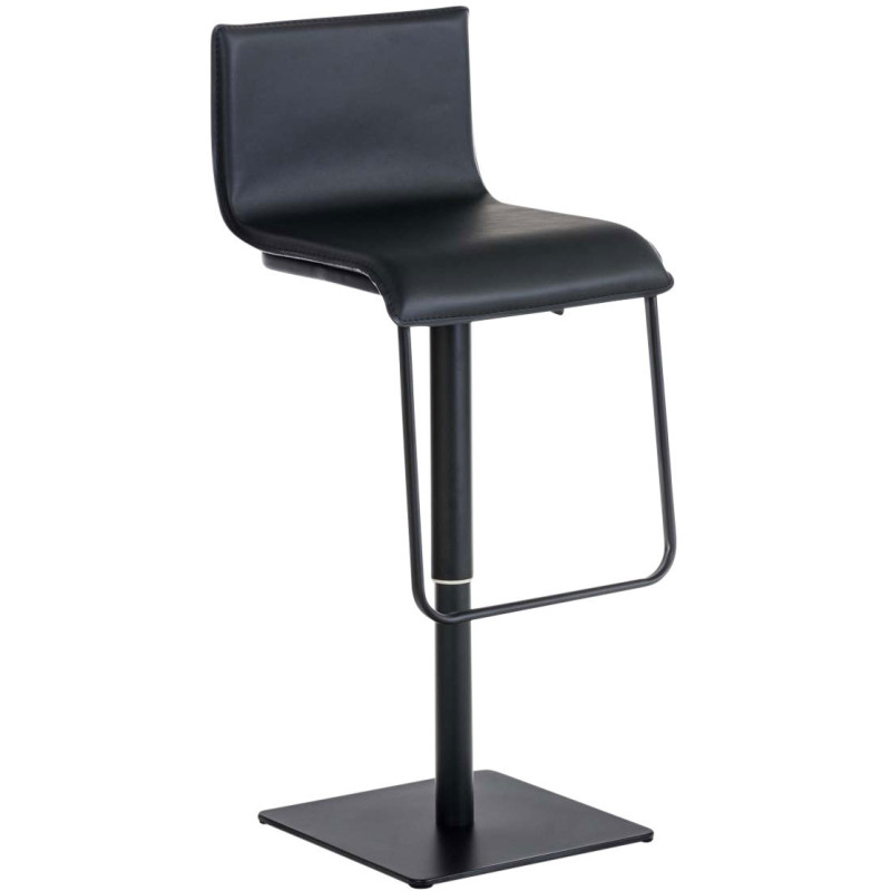 Tabouret de bar Avec dossier Owen en Polyuréthane Noir Métal Noir Mat - 1