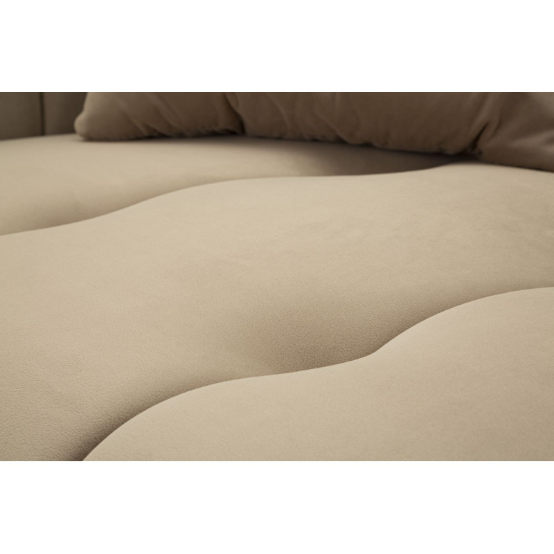 Canapé moderne chic Droit 2 places en Tissu Gris Métal Doré Bois Alma 