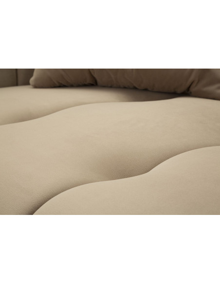 Canapé moderne chic Droit 2 places en Tissu Gris Métal Doré Bois Alma 