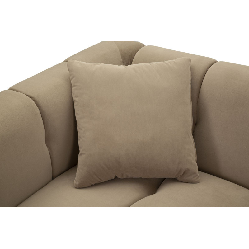 Canapé moderne chic Droit 2 places en Tissu Gris Métal Doré Bois Alma 