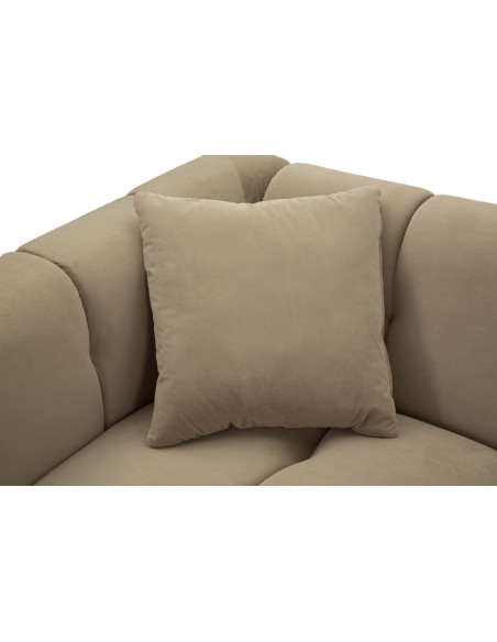 Canapé moderne chic Droit 2 places en Tissu Gris Métal Doré Bois Alma 