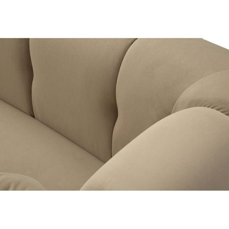 Fauteuil moderne chic en Tissu Gris Métal Doré Bois Alma 