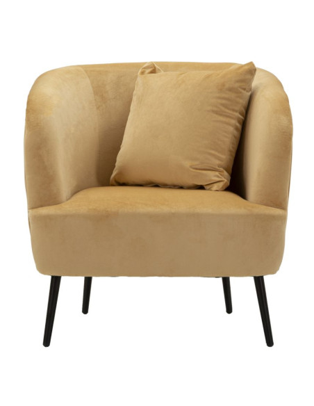 Fauteuil moderne chic en Velours Marron Métal Noir Bois Browy - 3