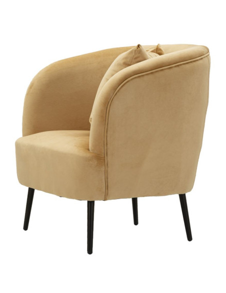 Fauteuil moderne chic en Velours Marron Métal Noir Bois Browy - 4