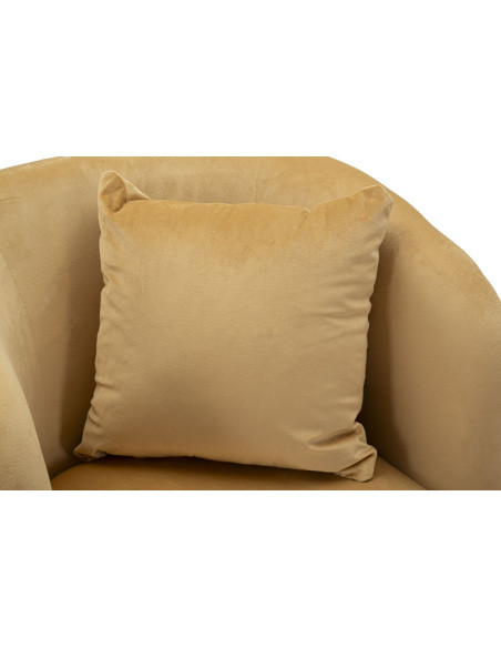 Fauteuil moderne chic en Velours Marron Métal Noir Bois Browy - 6