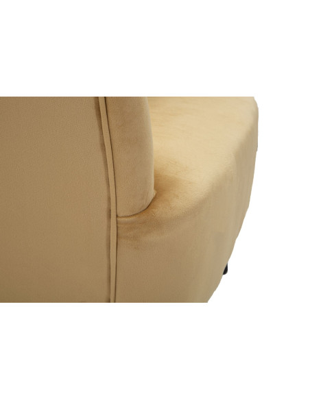 Fauteuil moderne chic en Velours Marron Métal Noir Bois Browy - 7