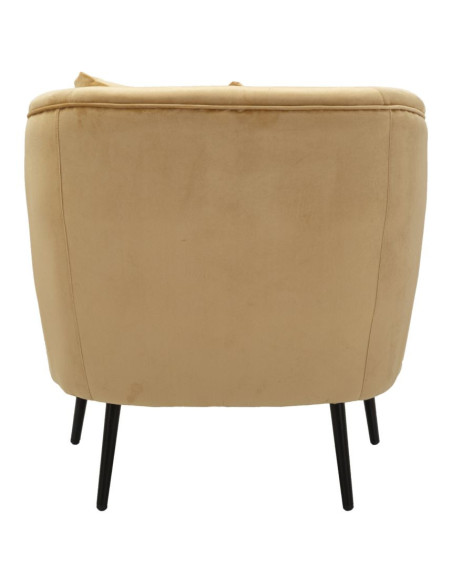 Fauteuil moderne chic en Velours Marron Métal Noir Bois Browy - 8