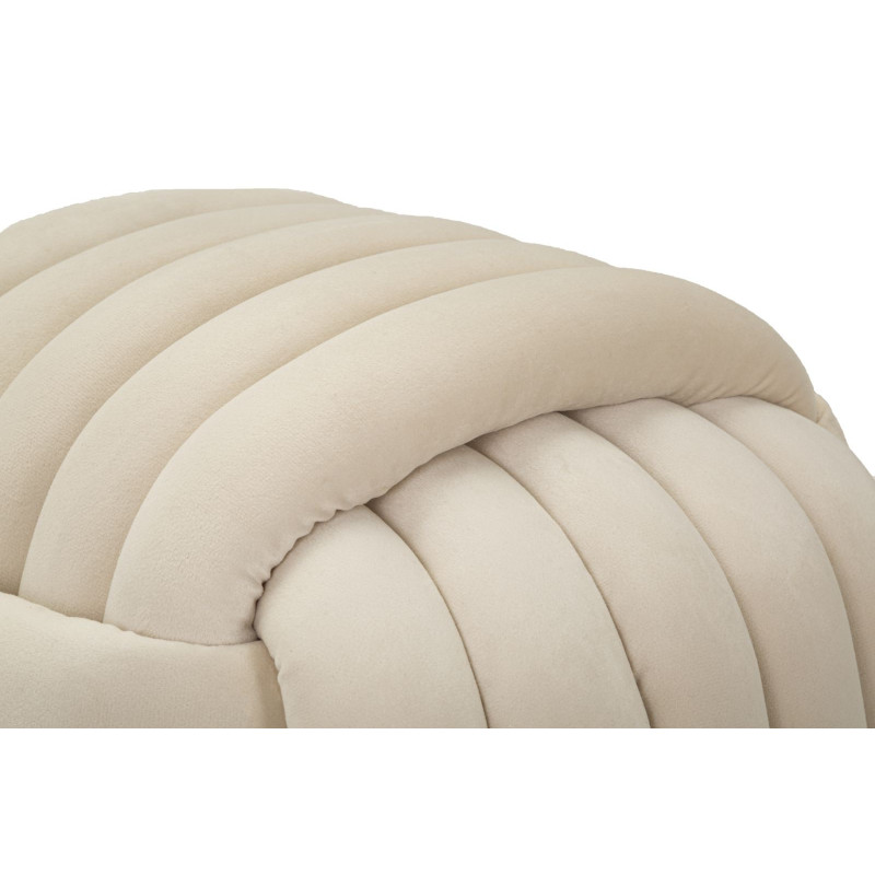 Pouf original moderne Carré 45 cm en Velours Blanc crème Softy 