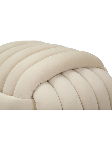 Pouf original moderne Carré 45 cm en Velours Blanc crème Softy 
