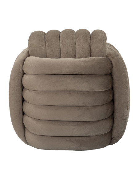 Pouf original moderne Carré 45 cm en Velours Gris Softy 