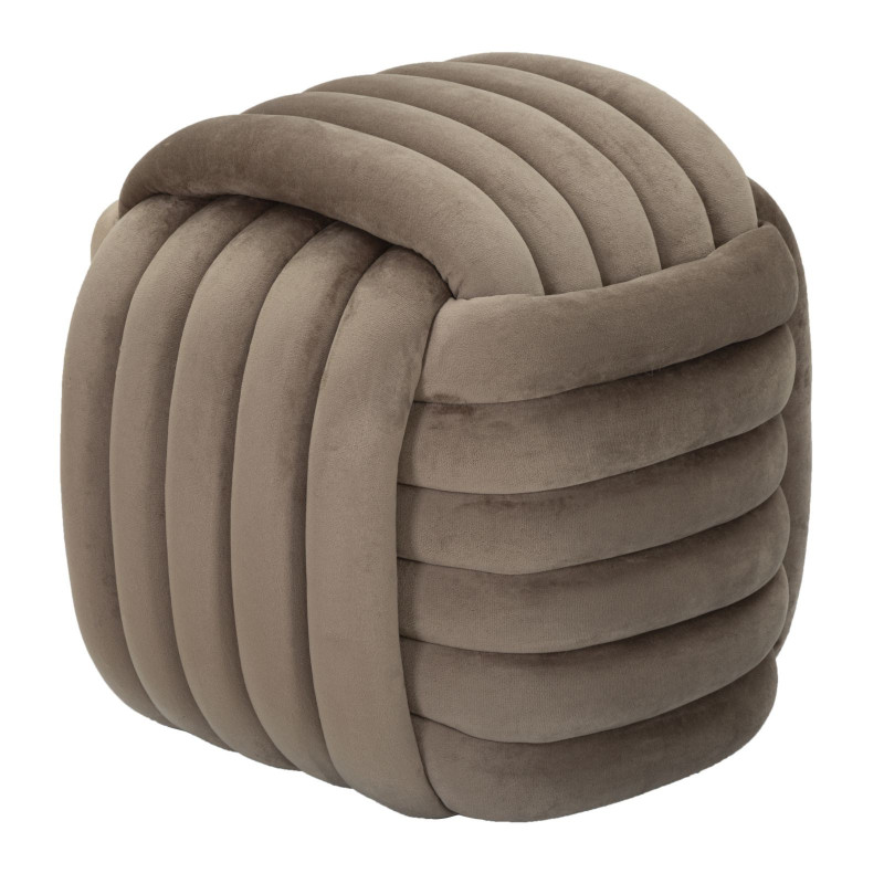Pouf original moderne Carré 45 cm en Velours Gris Softy 