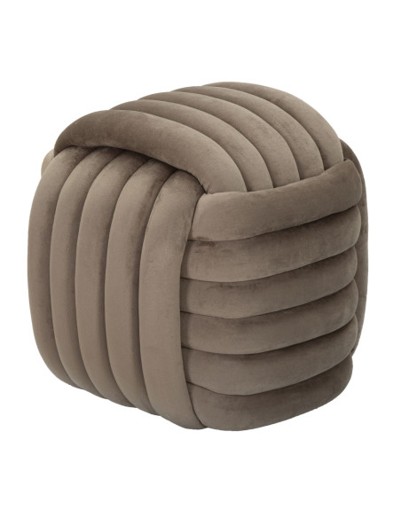 Pouf original moderne Carré 45 cm en Velours Gris Softy 