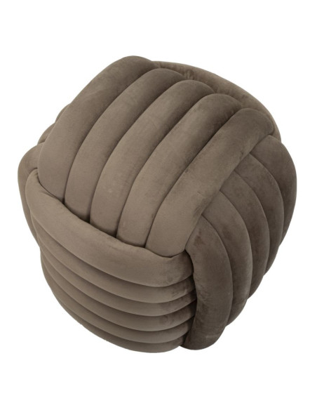 Pouf original moderne Carré 45 cm en Velours Gris Softy 