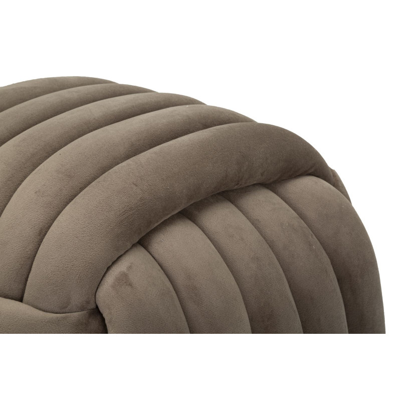 Pouf original moderne Carré 45 cm en Velours Gris Softy 