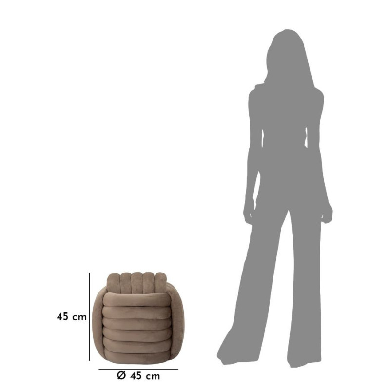 Pouf original moderne Carré 45 cm en Velours Gris Softy 