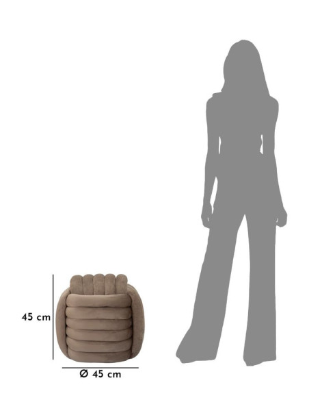 Pouf original moderne Carré 45 cm en Velours Gris Softy 