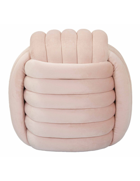 Pouf original moderne Carré 45 cm en Velours Rose poudré Softy 