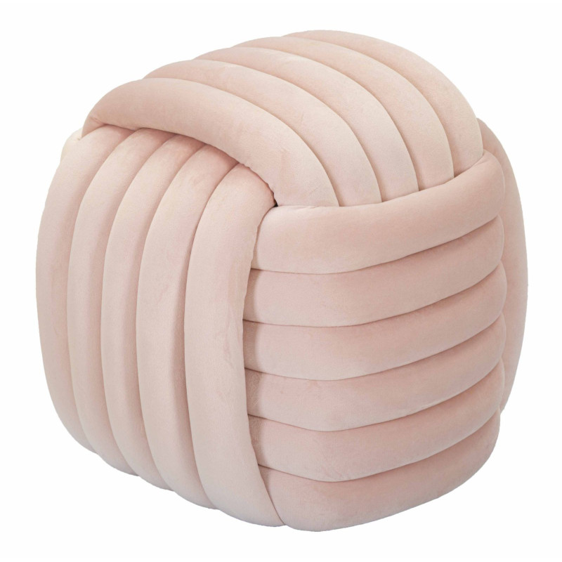 Pouf original moderne Carré 45 cm en Velours Rose poudré Softy 