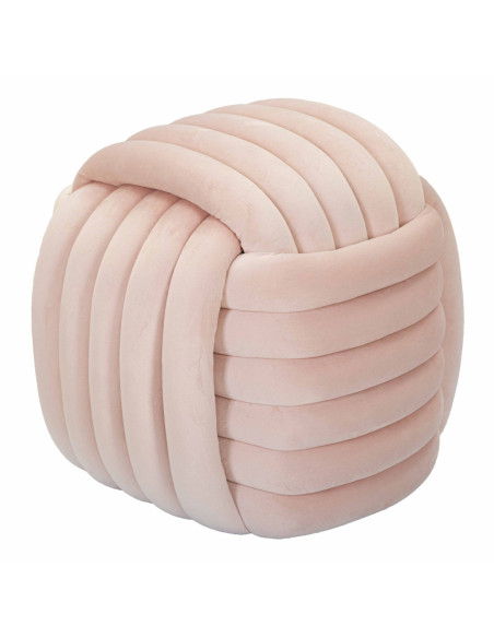 Pouf original moderne Carré 45 cm en Velours Rose poudré Softy 