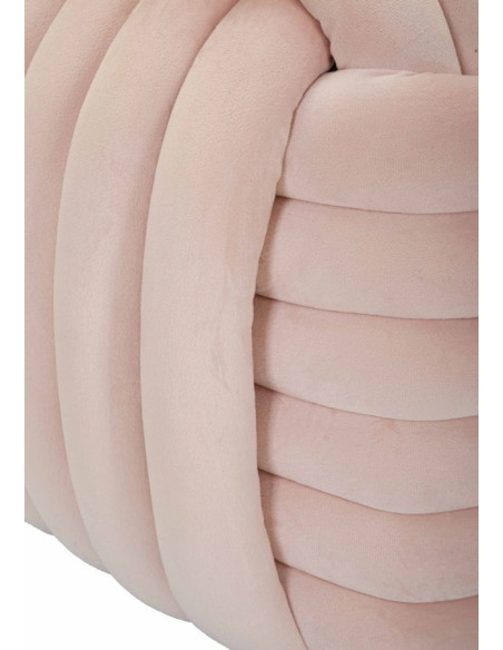 Pouf original moderne Carré 45 cm en Velours Rose poudré Softy 
