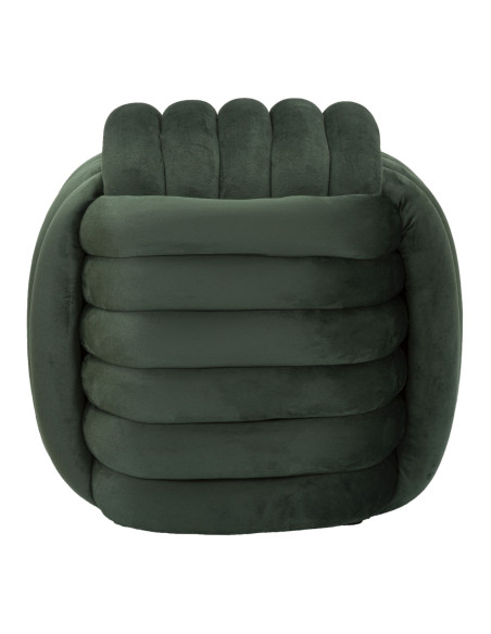 Pouf original moderne Carré 45 cm en Velours Vert foncé Softy 