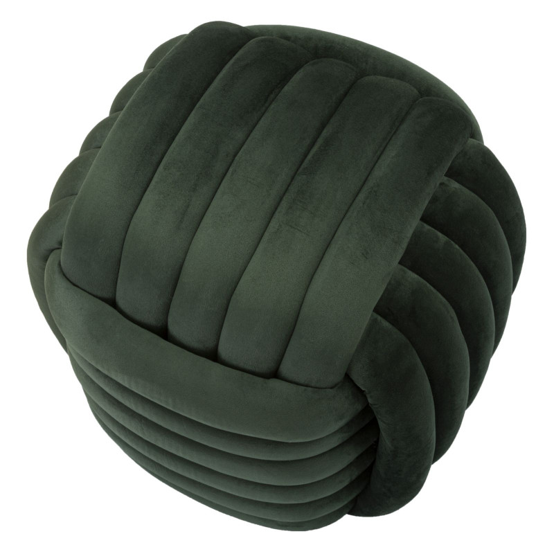 Pouf original moderne Carré 45 cm en Velours Vert foncé Softy 