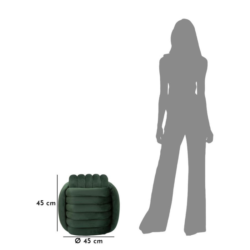 Pouf original moderne Carré 45 cm en Velours Vert foncé Softy 
