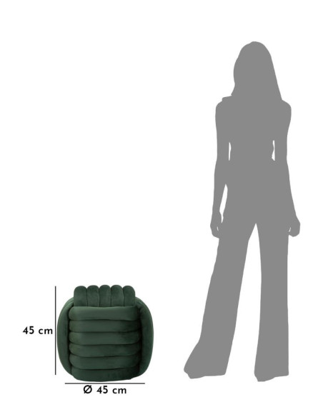Pouf original moderne Carré 45 cm en Velours Vert foncé Softy 