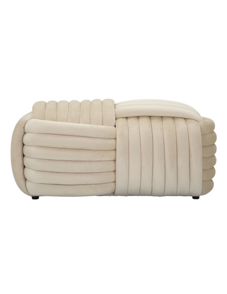 Banquette originale moderne Rectangulaire 90 cm 2 places en Velours Blanc crème Softy 