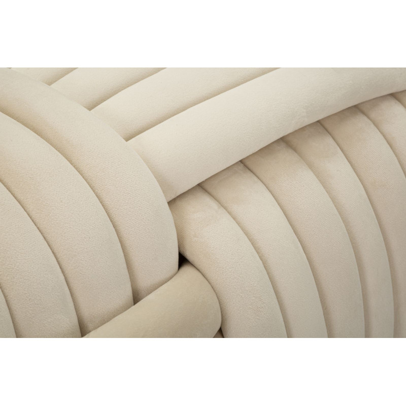 Banquette originale moderne Rectangulaire 90 cm 2 places en Velours Blanc crème Softy 